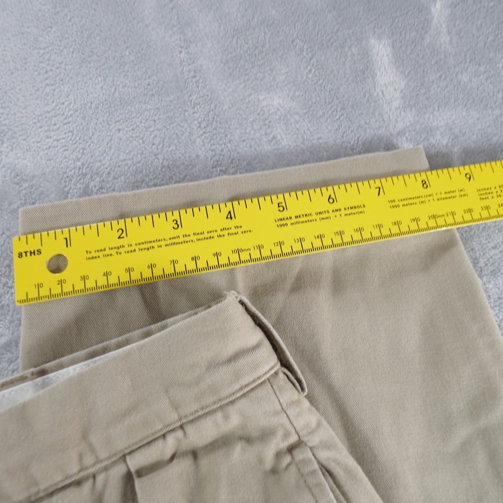 VTG Polo Ralph Lauren Ethan Pleated Chinos Mens35 Tan 100% Cotton 90s Classic - Picture 9 of 16